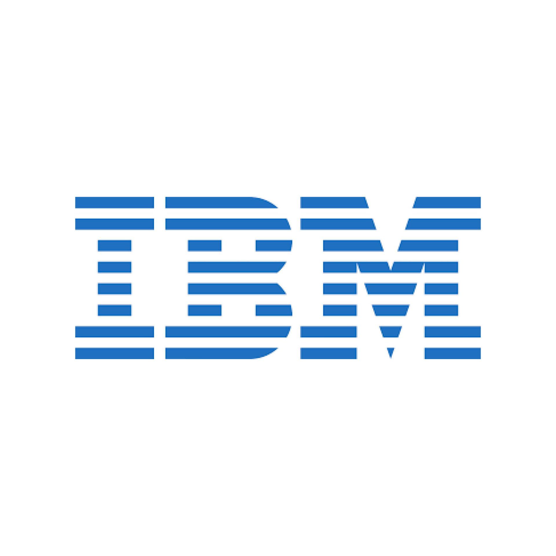 The ibm logo is a blue and white striped logo on a white background.