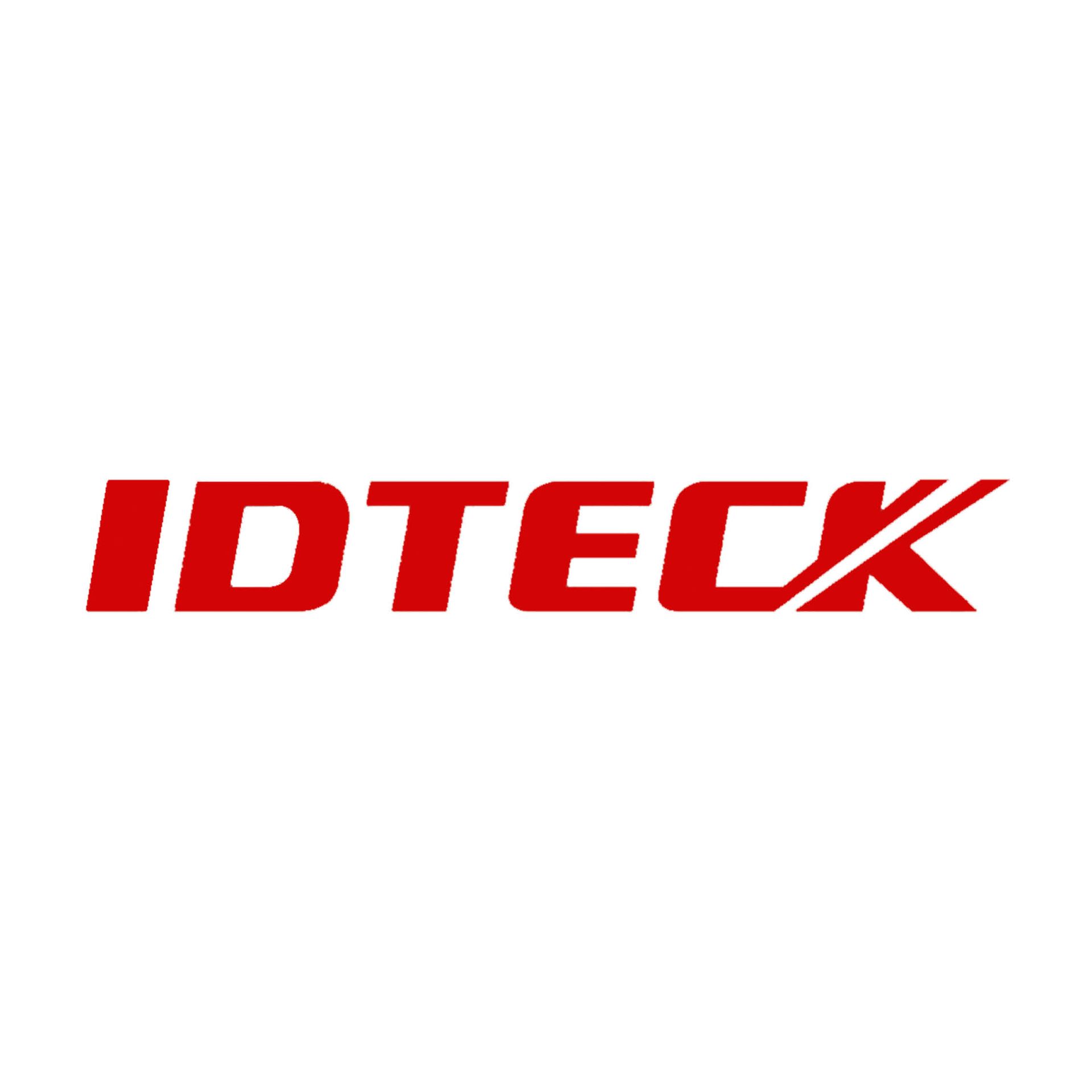 The idteck logo is red and white on a white background.