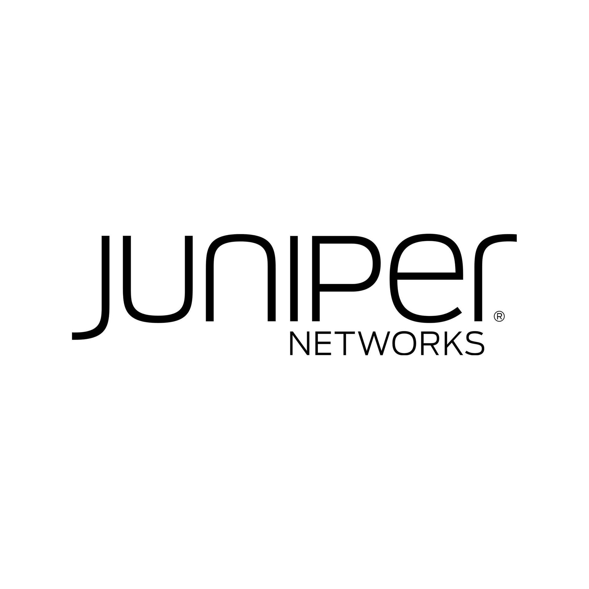 The juniper networks logo is black and white on a white background.