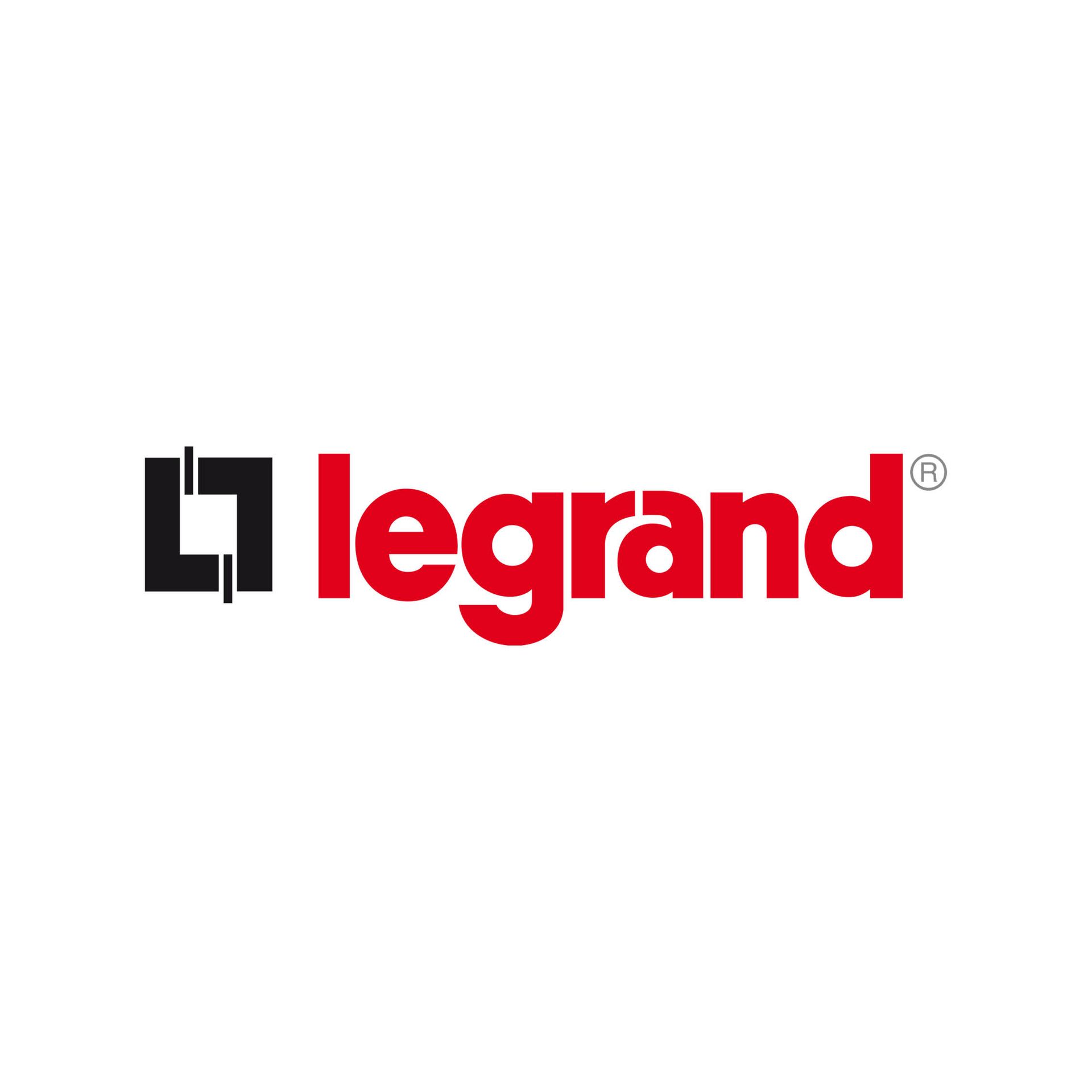 The legrand logo is red and black on a white background.