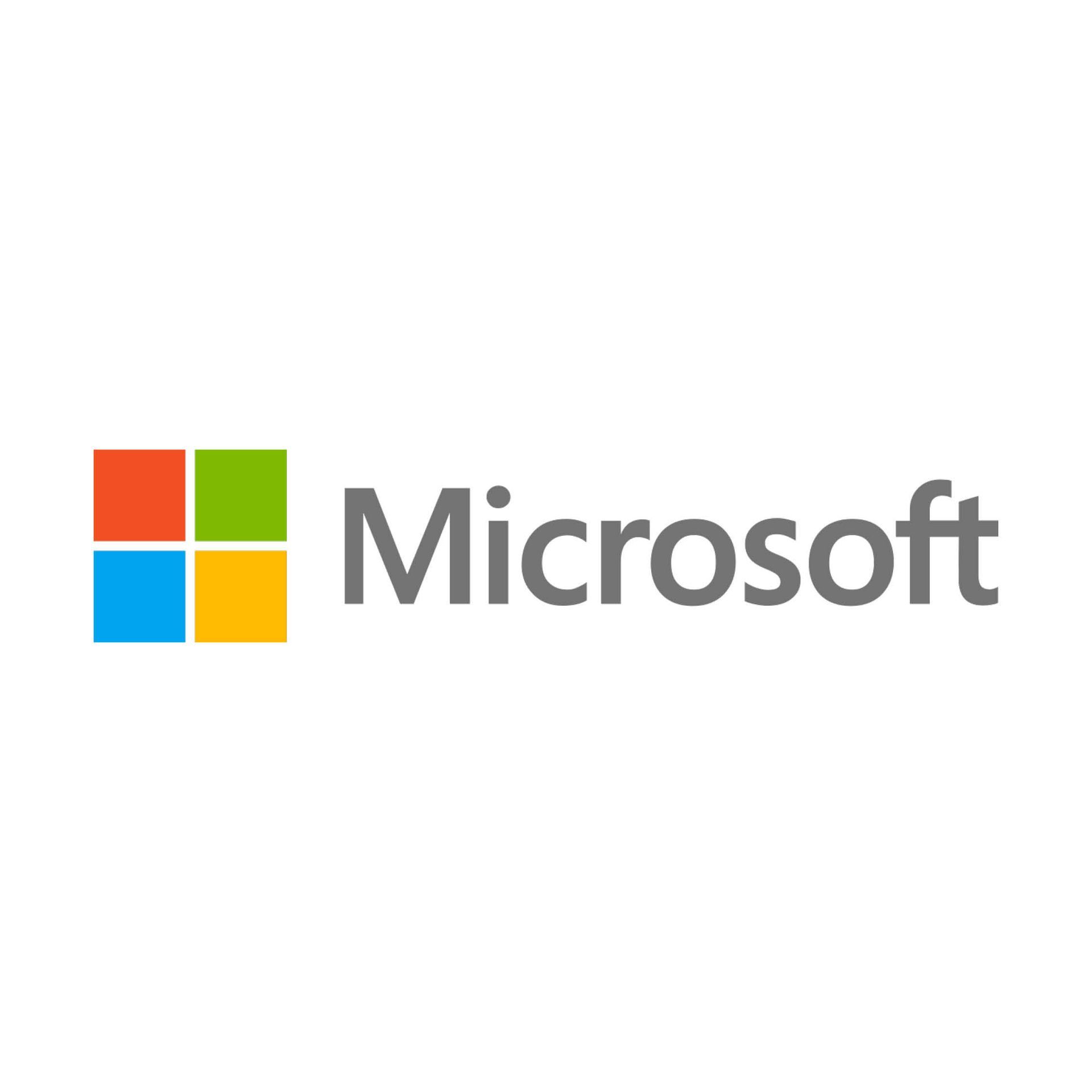The microsoft logo is on a white background.