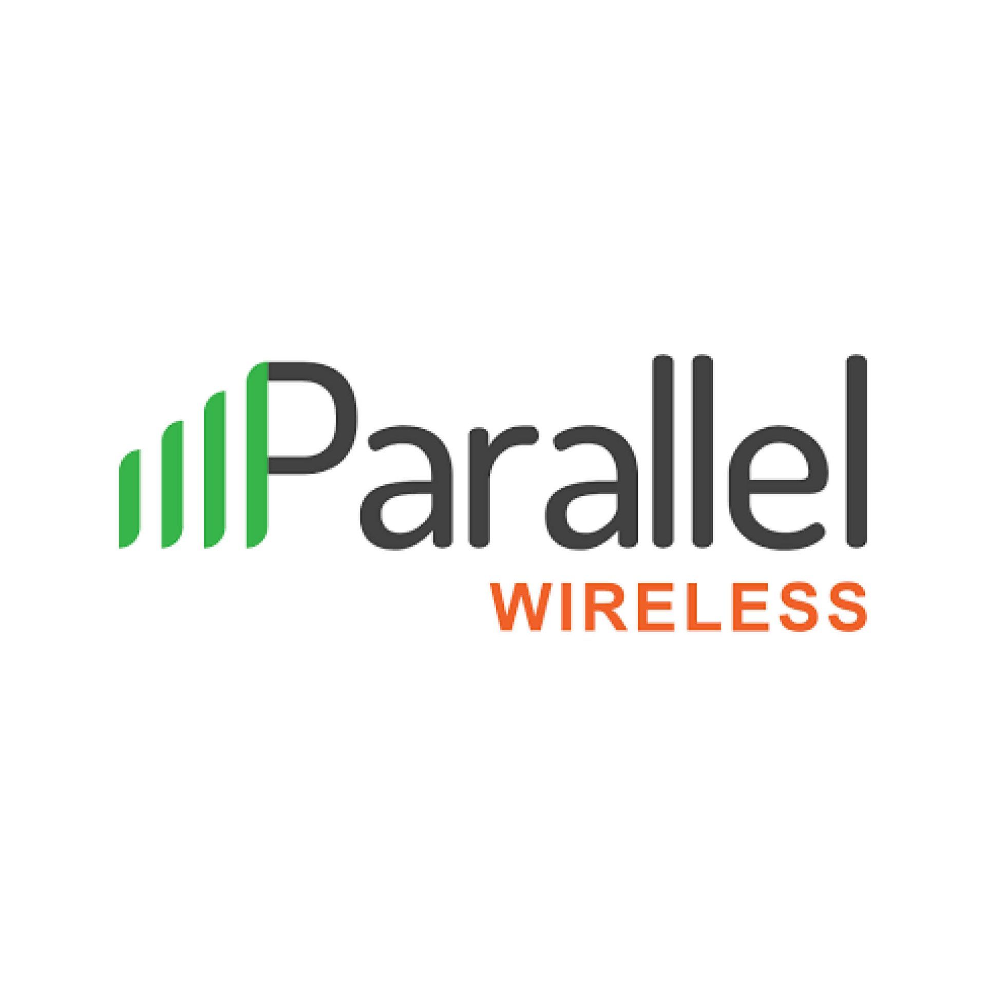 The parallel wireless logo is green and orange on a white background.