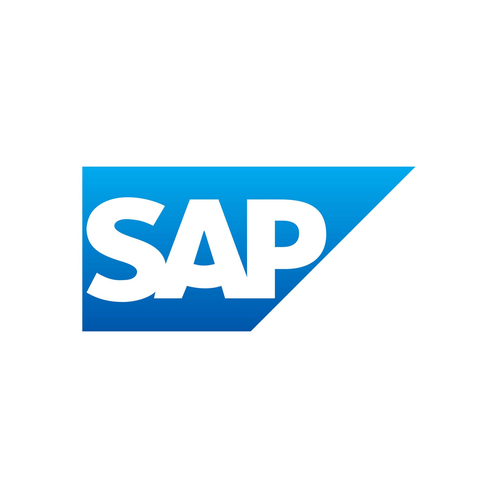 A blue and white logo for a company called sap