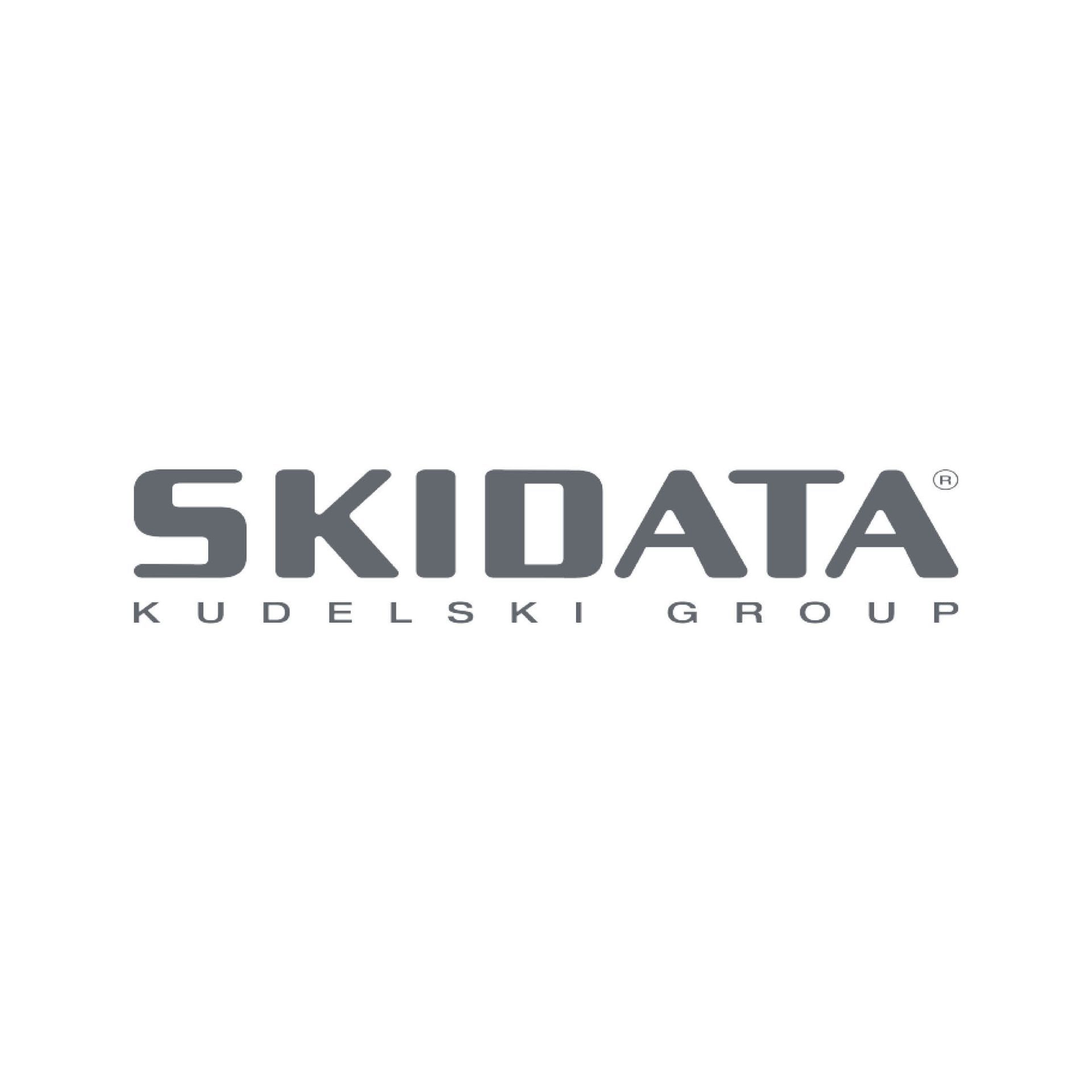 The skidata kudelski group logo is on a white background.