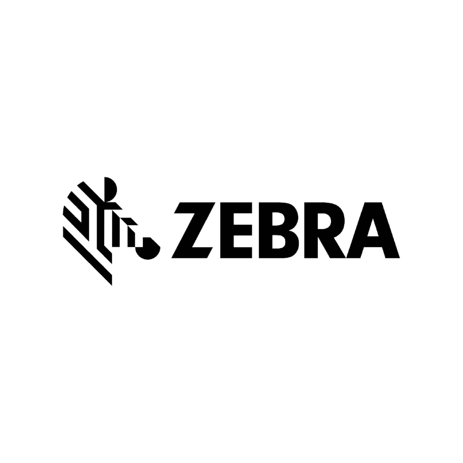 A black and white logo for zebra on a white background.