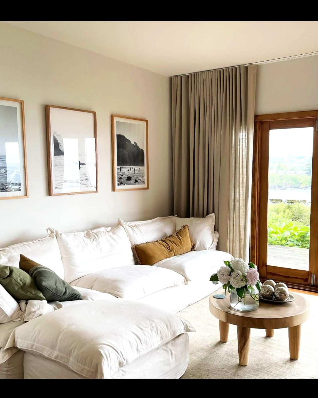 Living Room With White Sofa And Neutral Tones — JSF Interiors Goulburn in Dapto, NSW