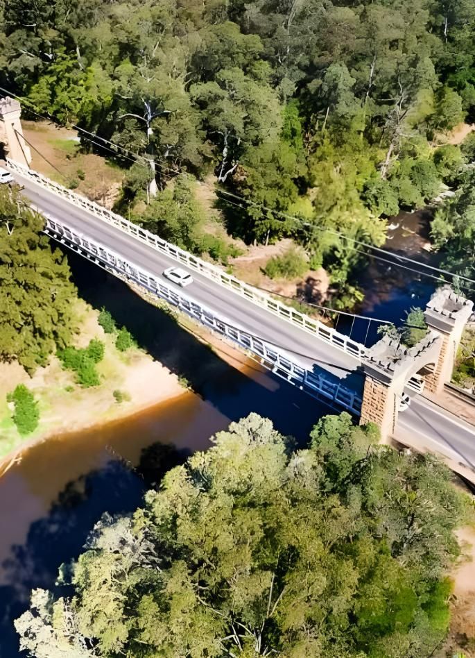Aerial View of Bridge Over River With Cars — JSF Interiors Goulburn in Southern Highlands, NSW