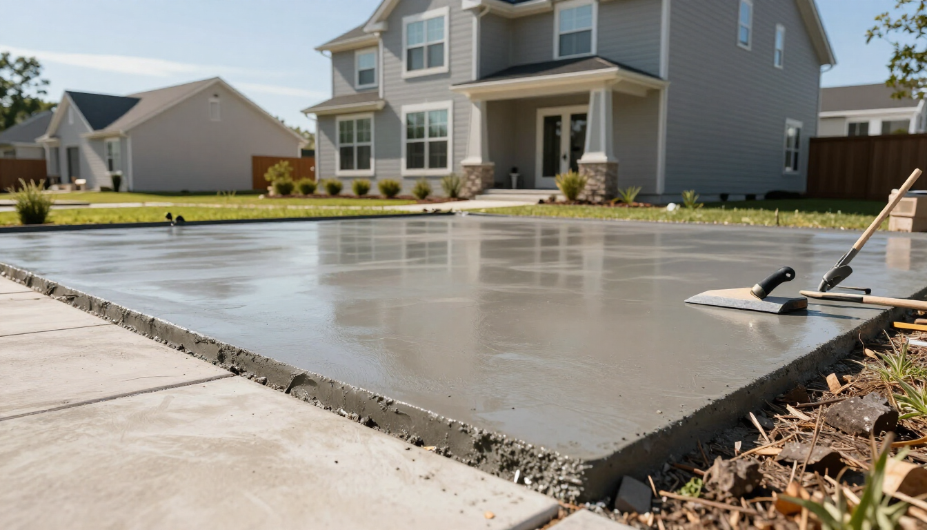 Professional concrete preparation in Fairfax County suburb