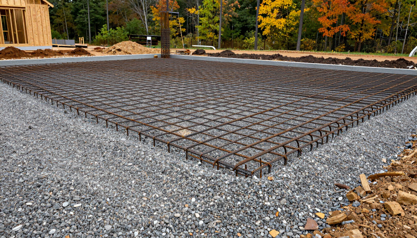 Base preparation for concrete slab