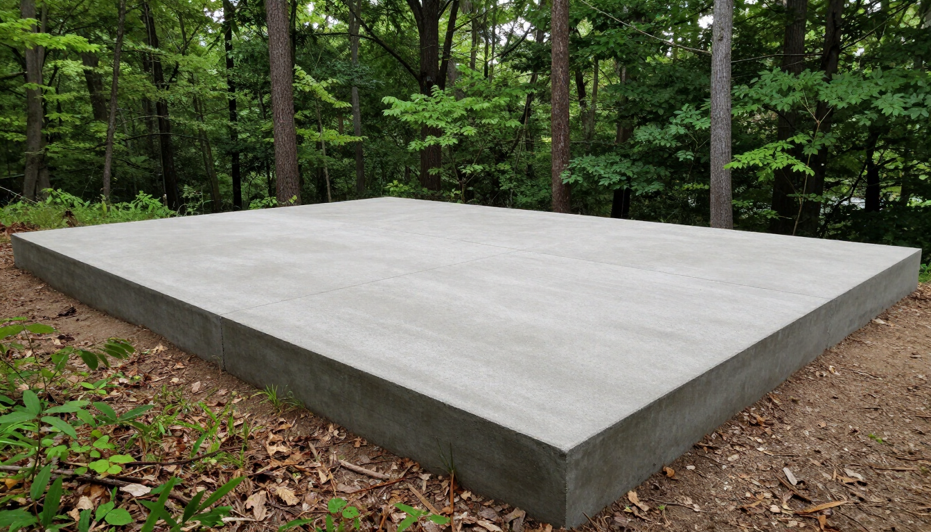 Completed concrete slab foundation