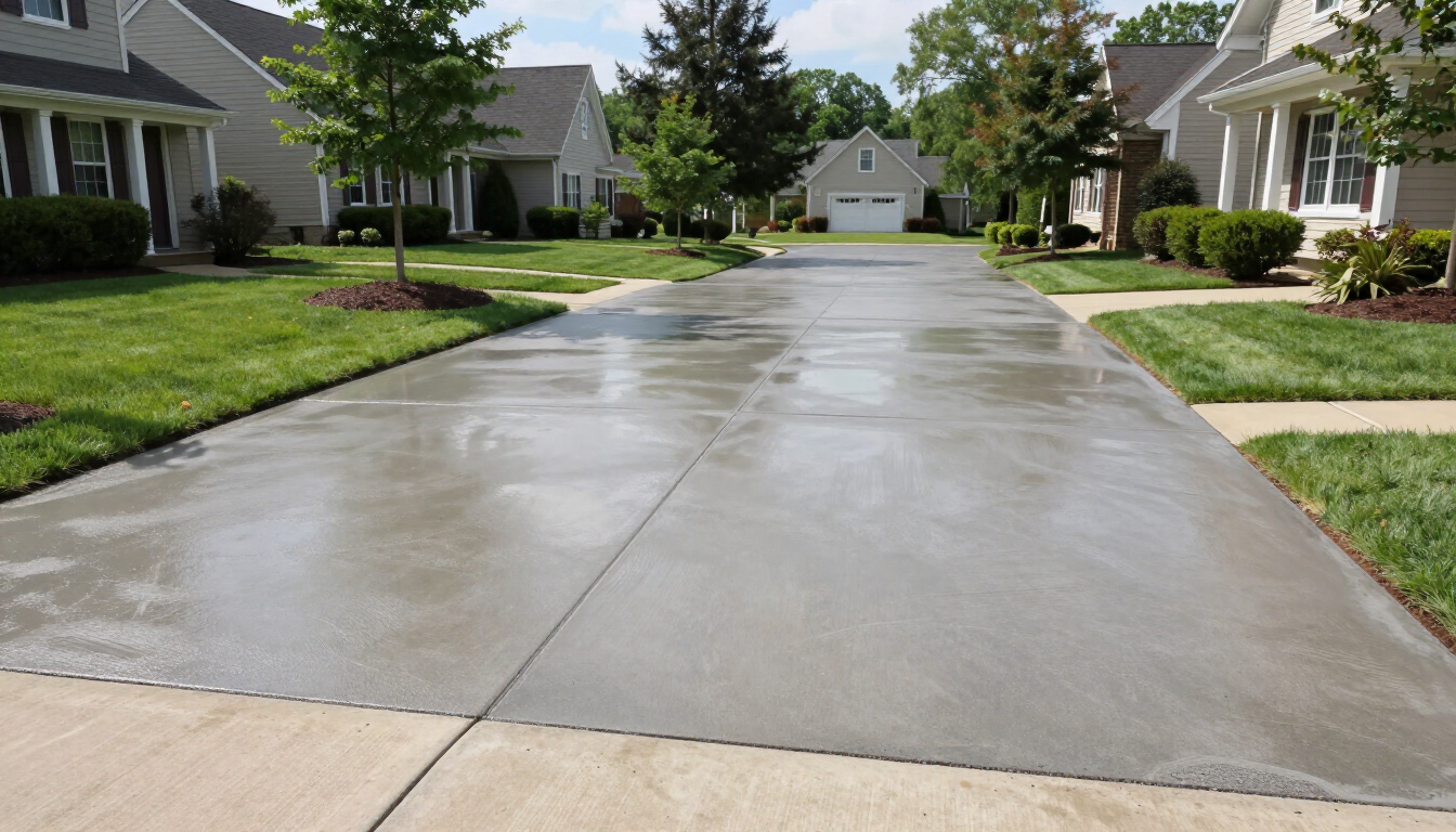 Newly poured concrete
