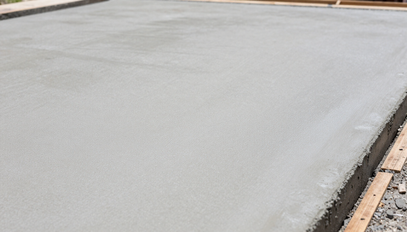 Freshly finished concrete slab in Fairfax County VA