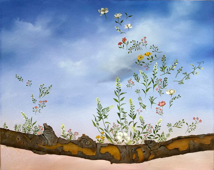 Sky Stones, 2019, 6 inches by 24 inches, oil on panel