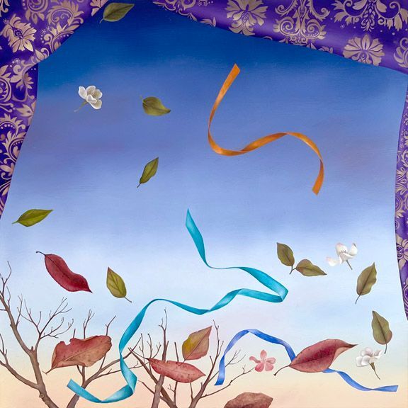 Sky Stones, 2019, 6 inches by 24 inches, oil on panel