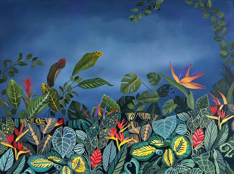 Sky Stones, 2019, 6 inches by 24 inches, oil on panel