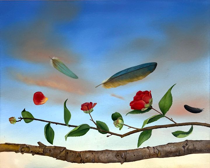 Sky Stones, 2019, 6 inches by 24 inches, oil on panel