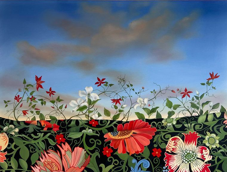 Sky Stones, 2019, 6 inches by 24 inches, oil on panel
