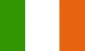 The flag of ireland is green , white and orange.