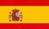 The flag of spain has a coat of arms on it.