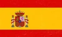 The flag of spain has a coat of arms on it.