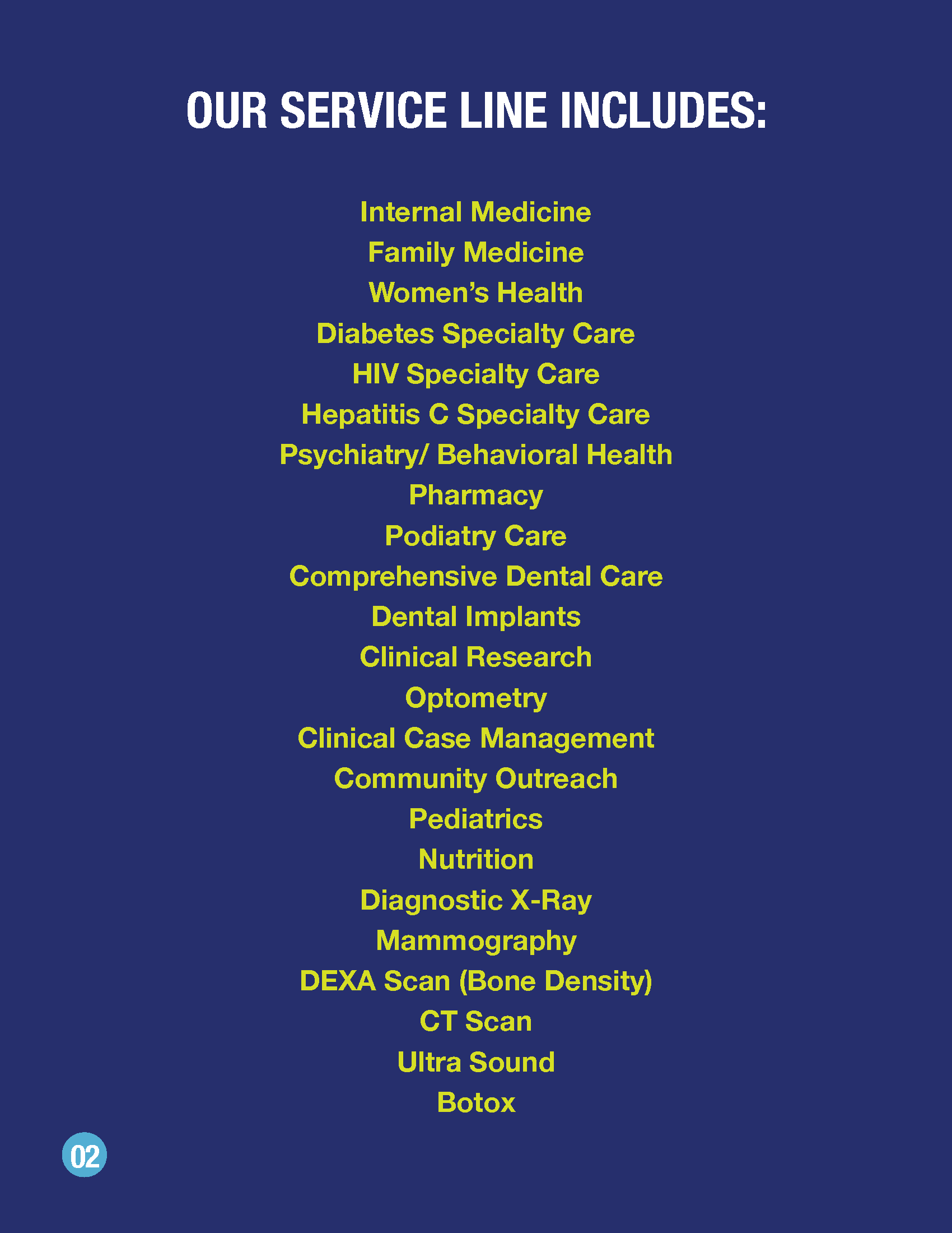 A blue list titled 