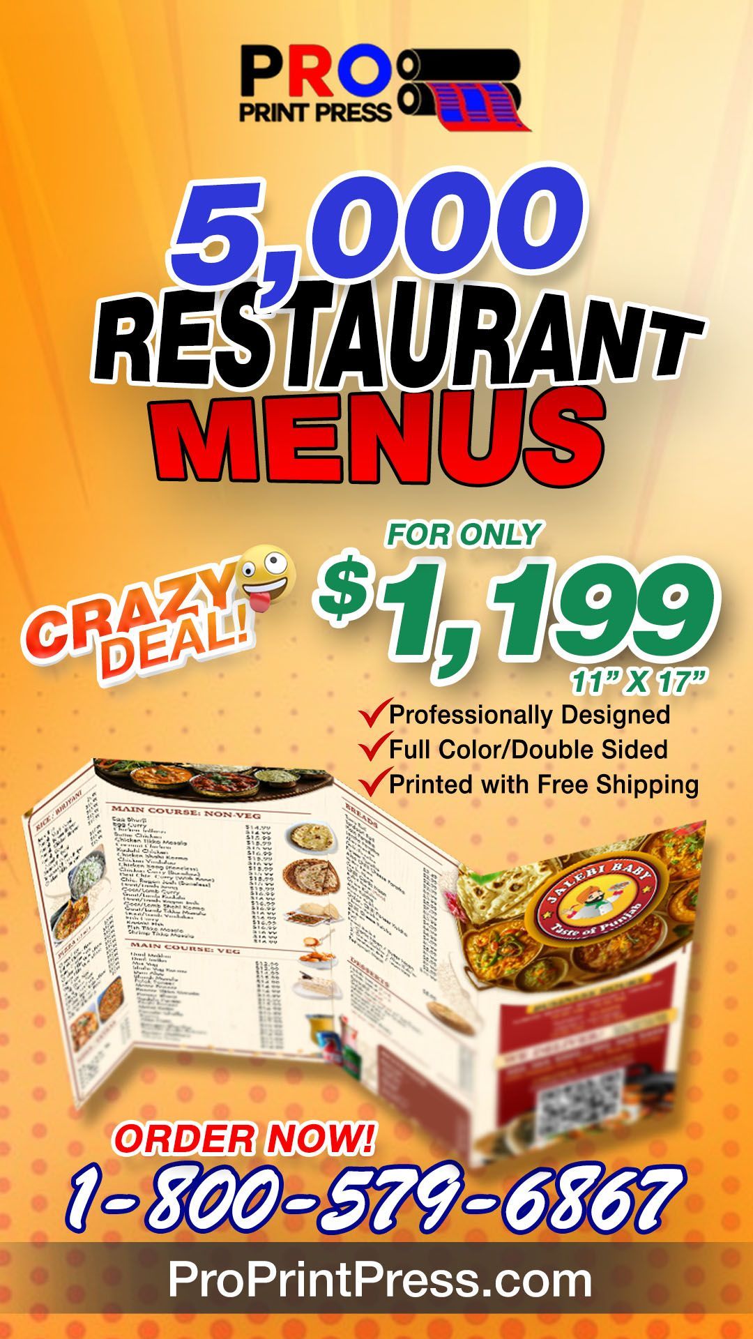 customized restaurant menu