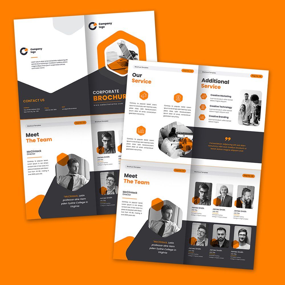Mock up design for French Fold custom printed brochures