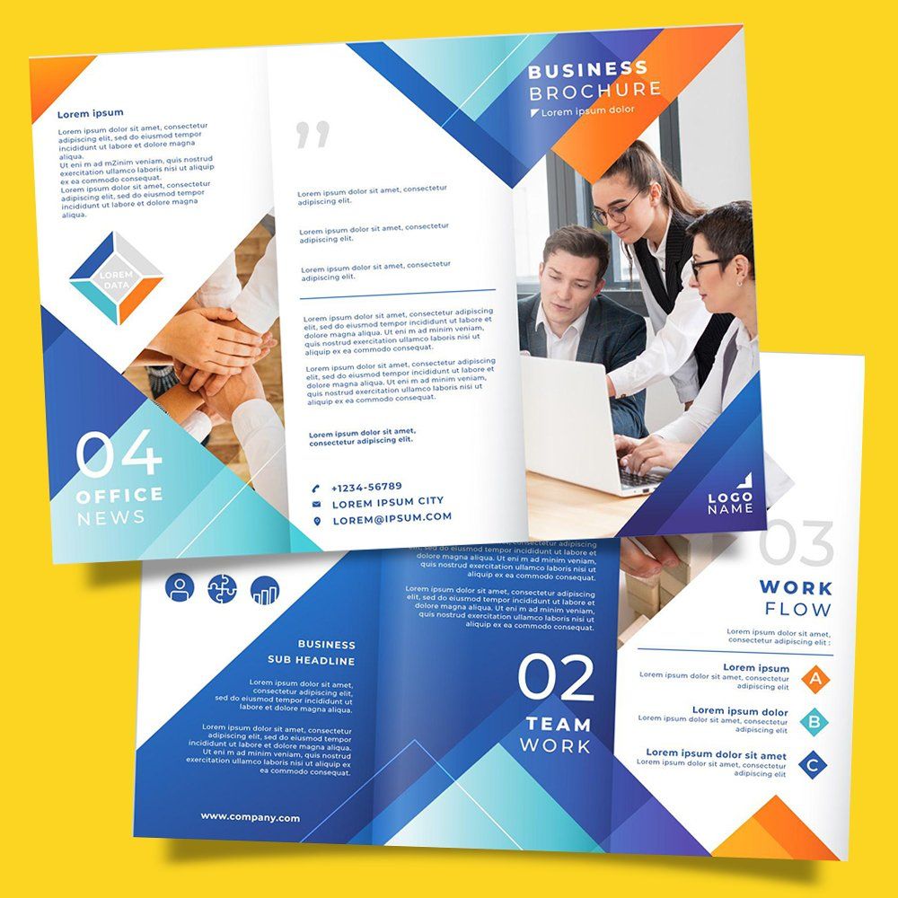 Mock up design for Tri-Fold custom printed brochures Mock up design for Tri-Fold custom printed brochures