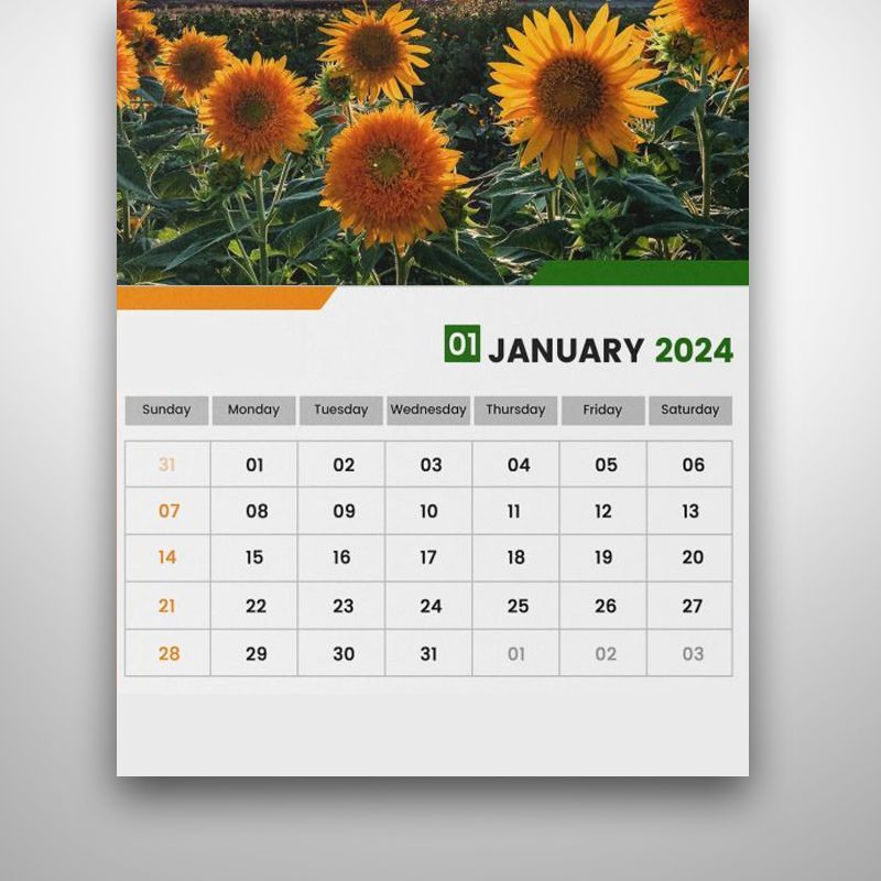image of 11x8.5 Calendar