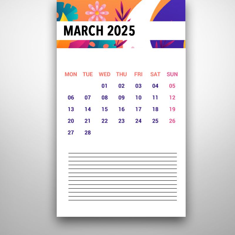 image of 8.5x11 Calendar