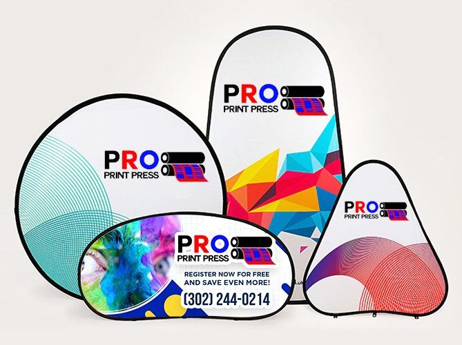 Image of a pro print press custom pop up banners Image of a pro print press custom pop up banners