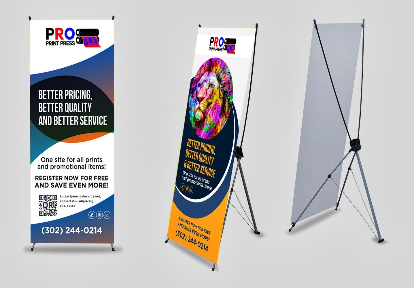 Image of a X-Style banner with stand Image of a X-Style banner with stand