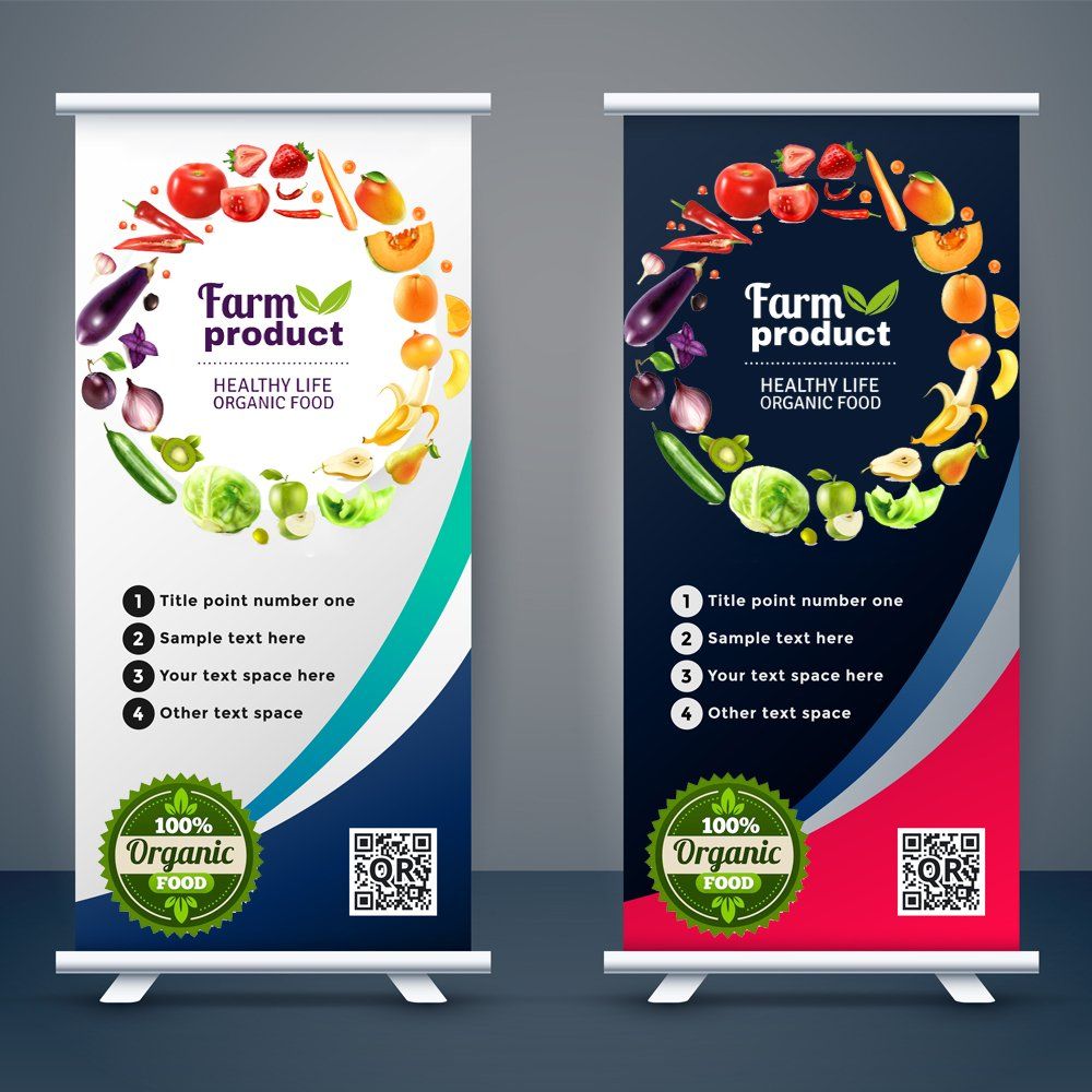 Organic Food Custom Retractable Banner Design Template Organic Food Custom Retractable Banner Design Template