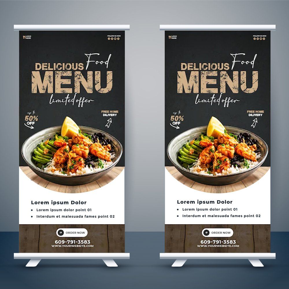 Restaurant Custom Retractable Banner Design Template