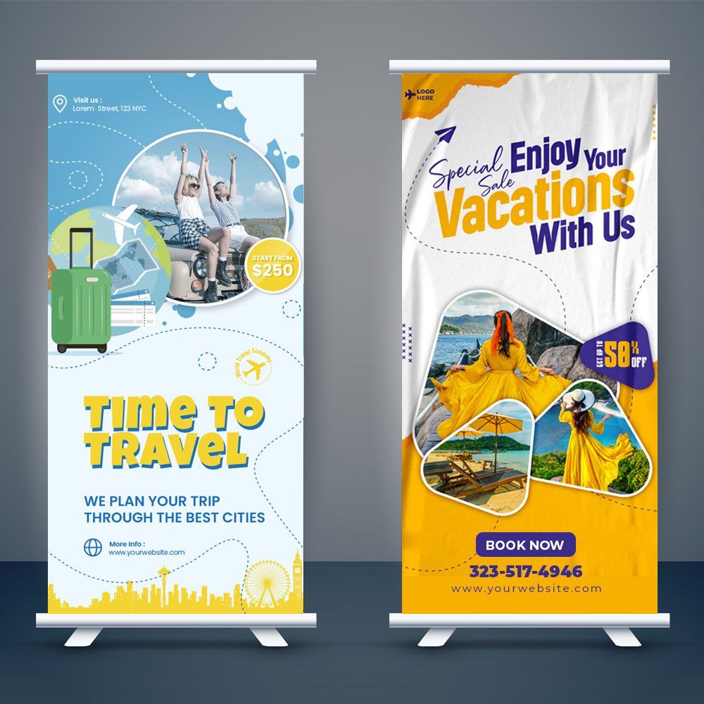 retractable banner travel template