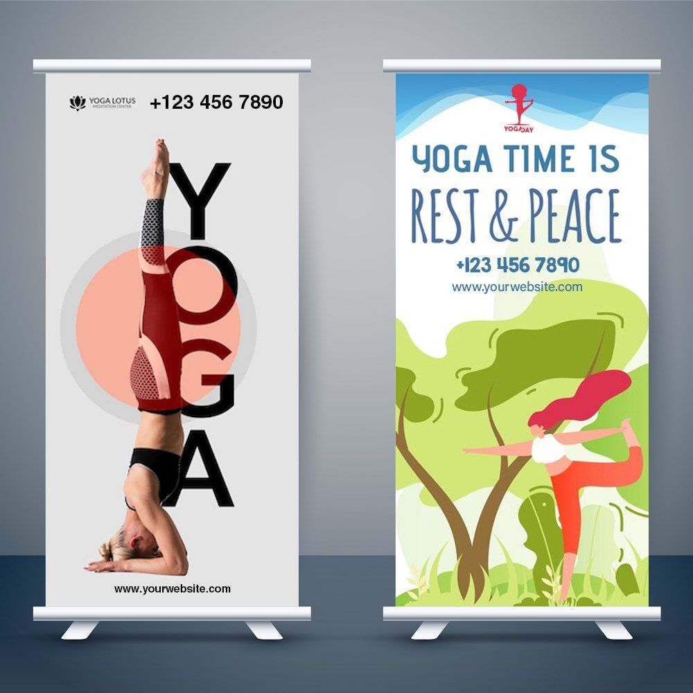 Yoga Custom Retractable Banner Design Template Yoga Custom Retractable Banner Design Template