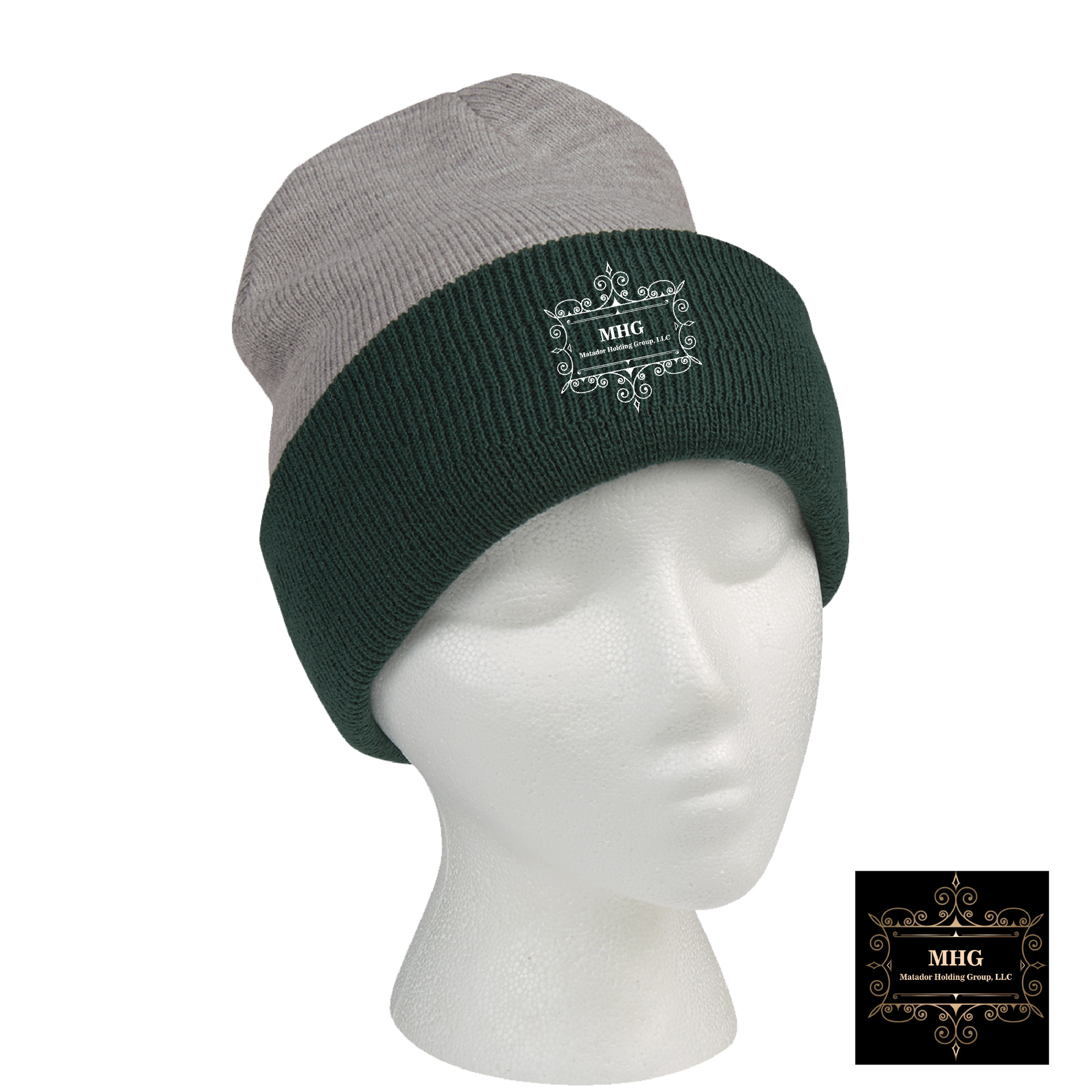 image of two tone knit beanie with cuff image of two tone knit beanie with cuff