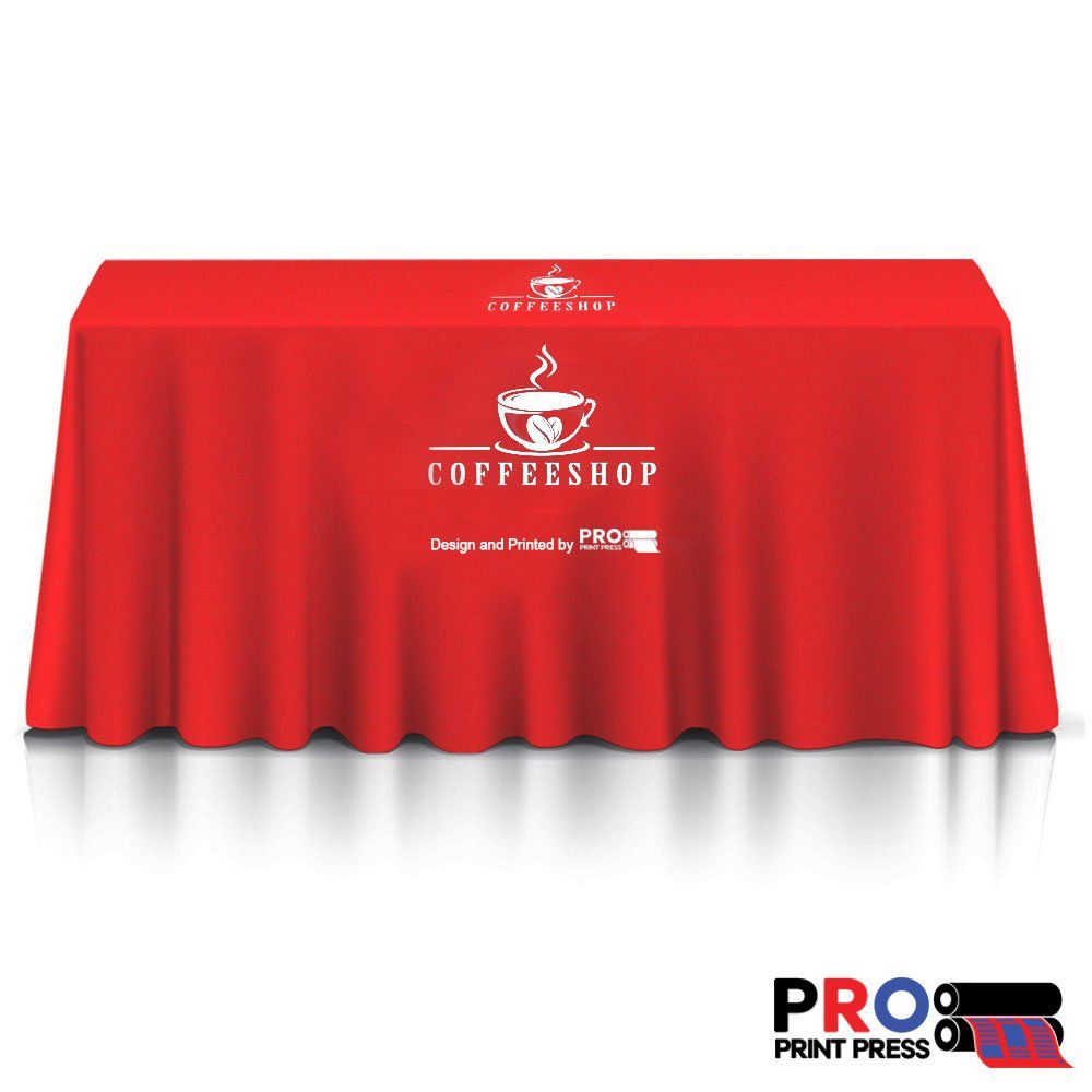 Image of a Custom Printed Table Covers with Logo Image of a Custom Printed Table Covers with Logo