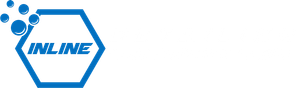 a blue hexagon with the word inline on it