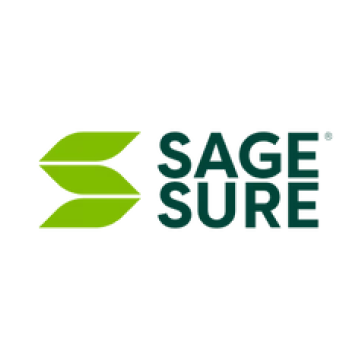 The sage sure logo has a green s on it.