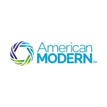 A logo for american modern with a blue and green circle