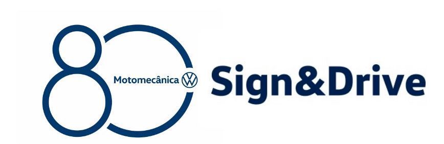 Logotipo da Motormechanica Sign&Drive em azul com ícone circular e texto em negrito.