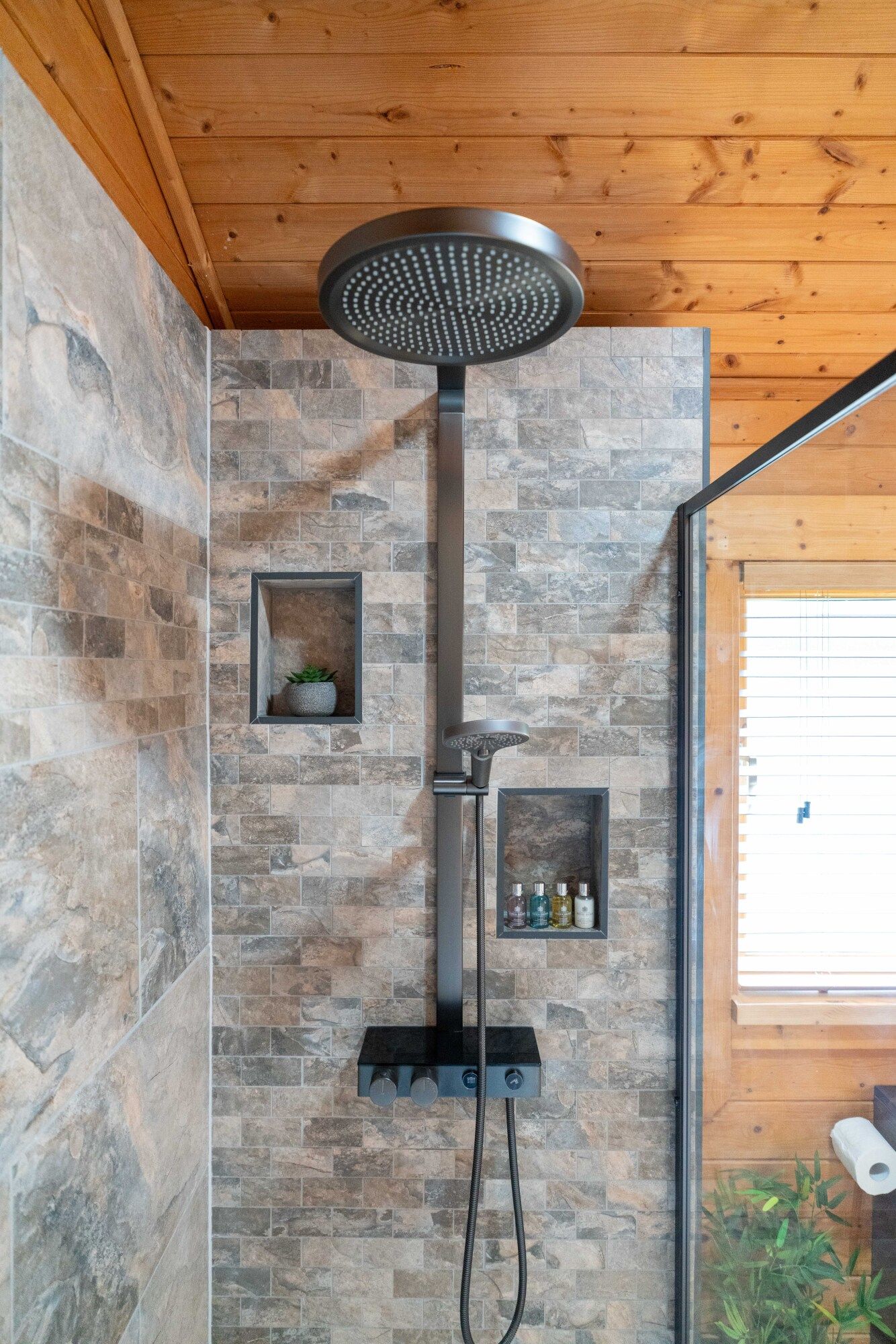Rainfall shower in the bathroom at Lodge 5 Heron