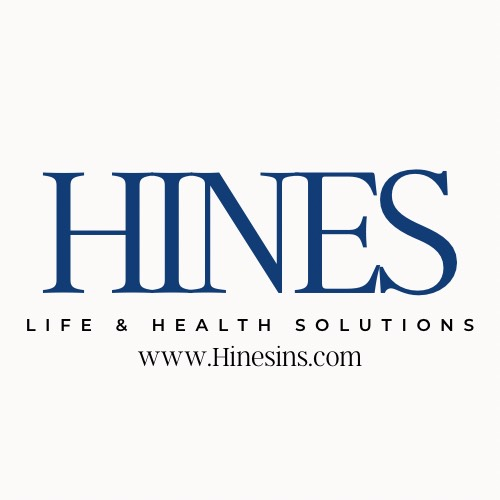 The logo for hines life and health solutions is blue and white.