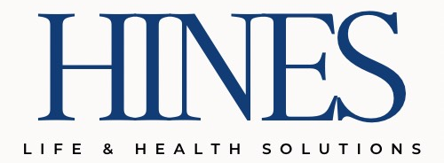 The logo for hines life and health solutions is blue and white.