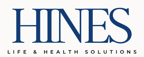 A blue logo for hines life and health solutions