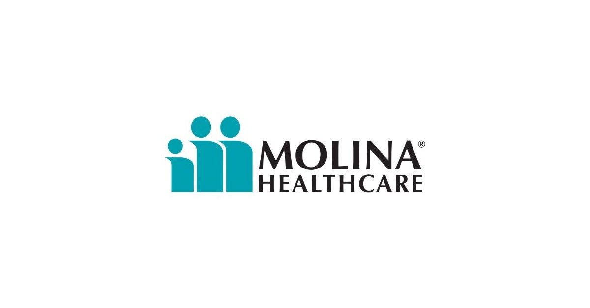 The logo for molina healthcare is a blue and black logo on a white background.