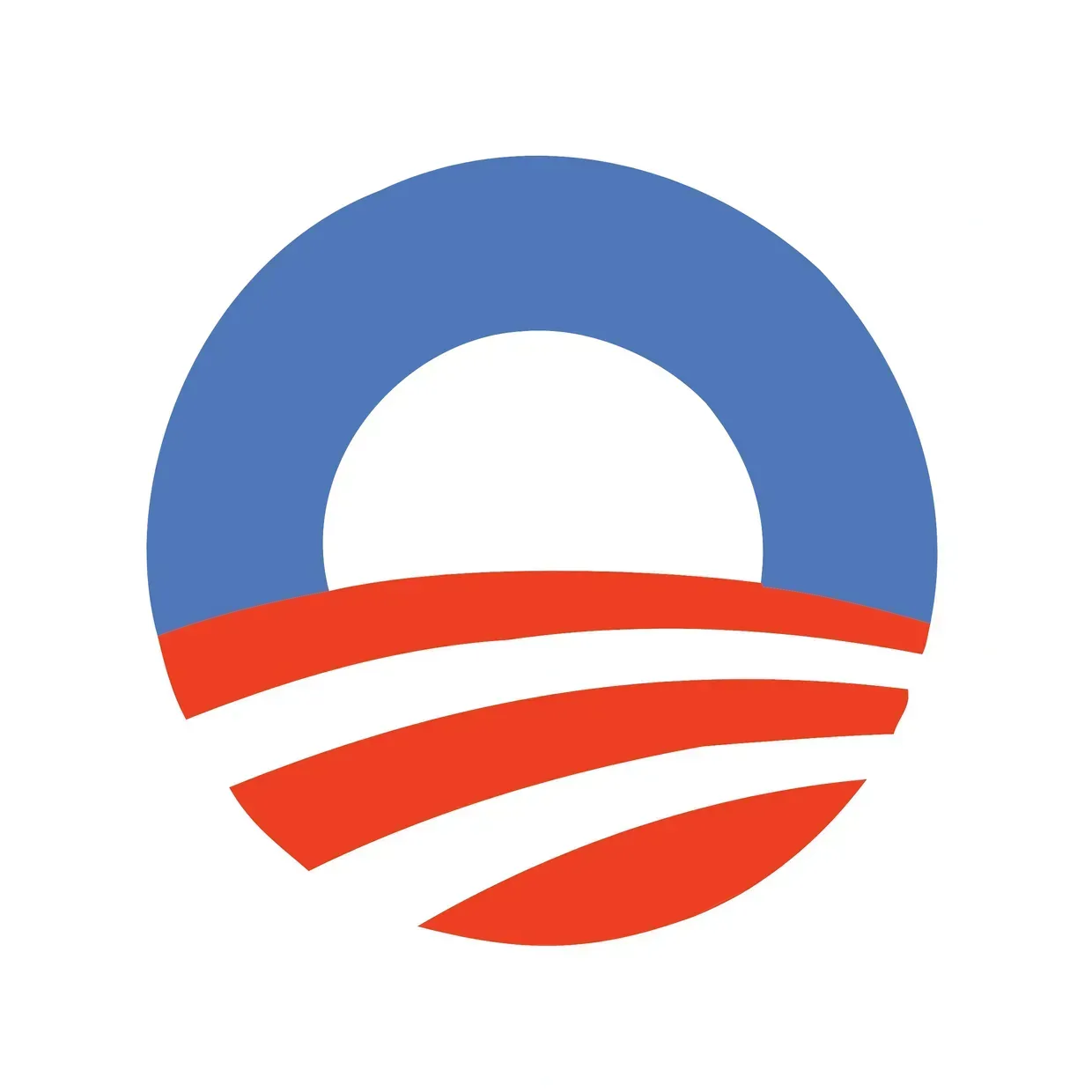 A red white and blue circle with a sun in the middle