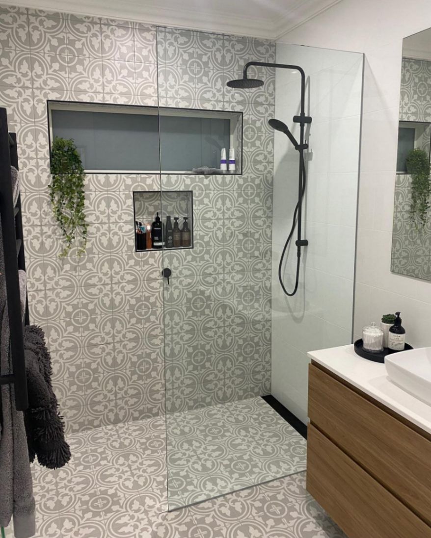 A Bathroom with A Walk in Shower and A Sink — Lock & Door in Albury, NSW
