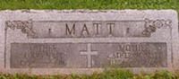 A grave marker with the name